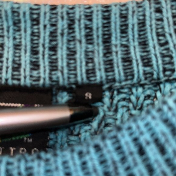 VTG 80s Retro Spettro Casual Crew neck Sweater Small Turquoise Blue Loose Knit - Picture 4 of 7